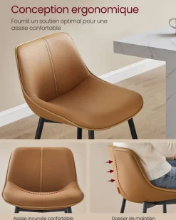 Best Sale SONGMICS Lot de 2 tabourets de bar pivotant à 360° blanc crème