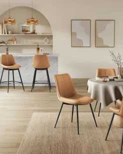 Best Sale SONGMICS Lot de 2 tabourets de bar pivotant à 360° blanc crème