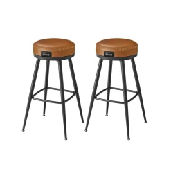 Online SONGMICS Lot de 2 tabourets de bar chromé revêtement en tissu gris