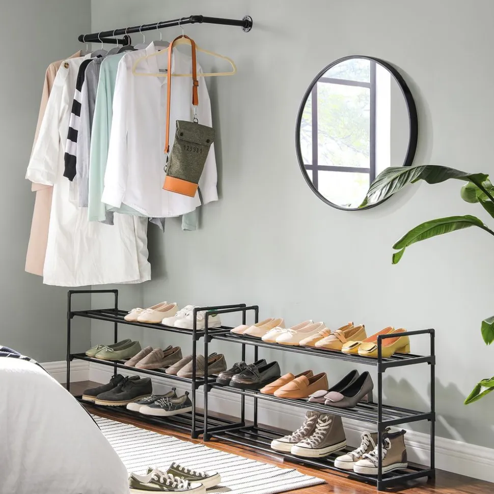 Store SONGMICS Lot de 2 étagères à chaussures Blanc