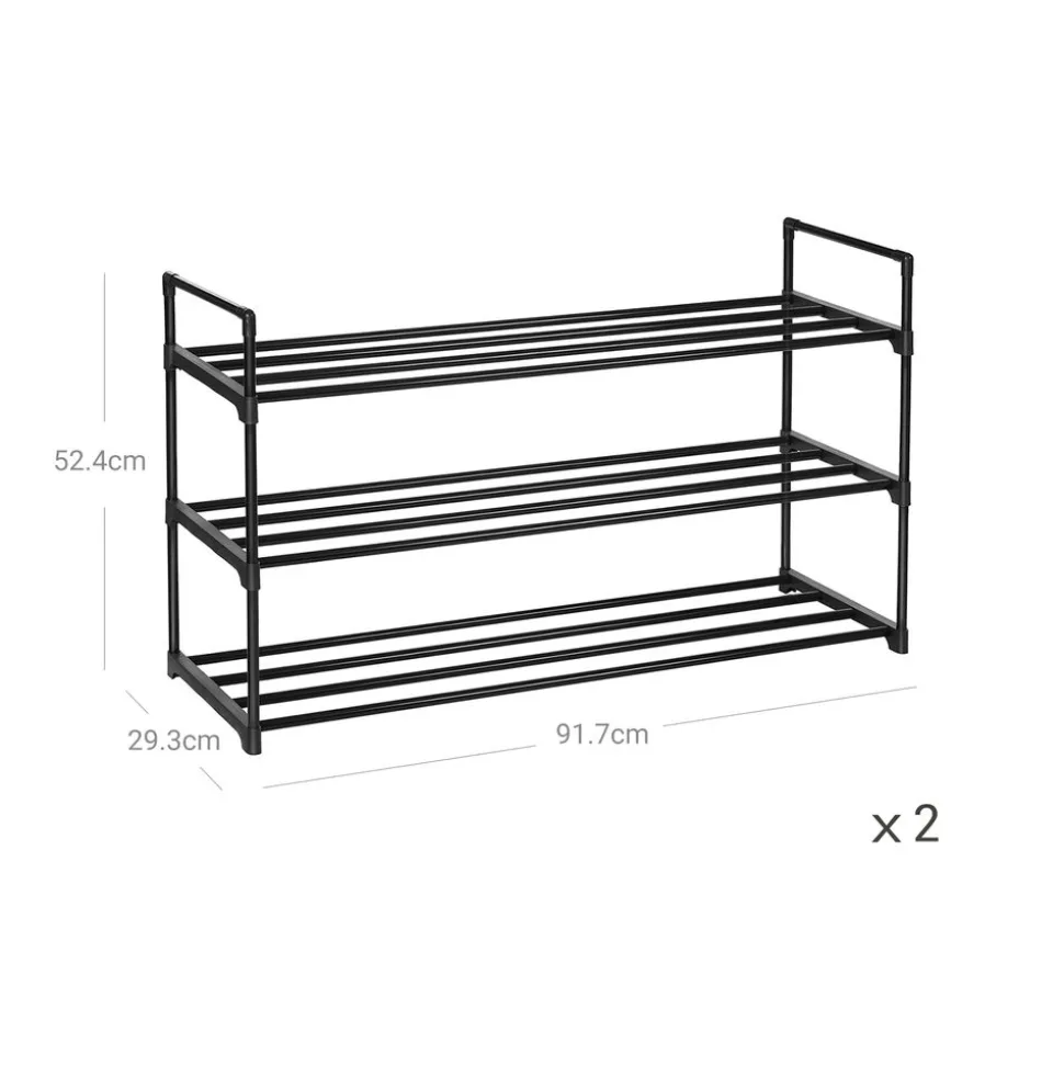 Store SONGMICS Lot de 2 étagères à chaussures Blanc