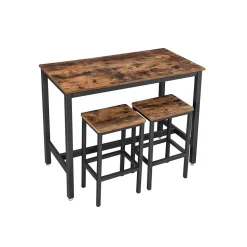 Outlet SONGMICS Lot Table et chaises de bar Brun Vintage Noir