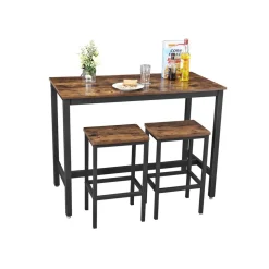 Outlet SONGMICS Lot Table et chaises de bar Brun Vintage Noir