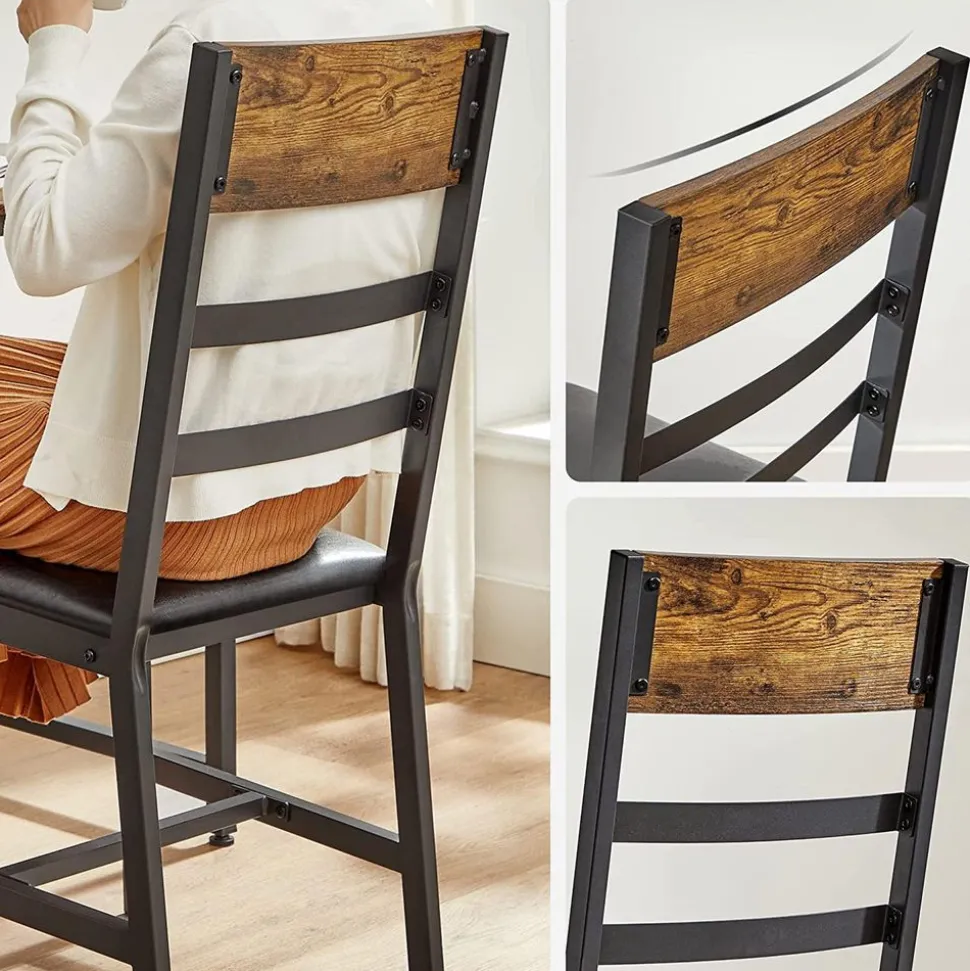 Fashion SONGMICS Lot table et chaises de bar Noir