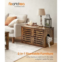 Flash Sale SONGMICS Maison de toilettes pour chat Brun Vintage Noir