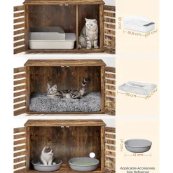 Flash Sale SONGMICS Maison de toilettes pour chat Brun Vintage Noir