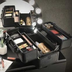 Best SONGMICS Mallette de maquillage ligne noir