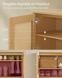 Sale SONGMICS Meuble à chaussures à 3 niveaux 35 x 80 x 70 cm gris ardoise