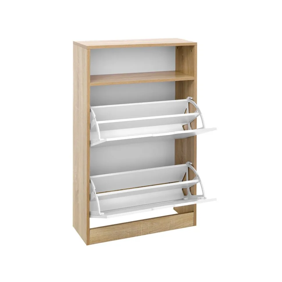 Clearance SONGMICS Meuble à chaussures 2 abattants Blanc