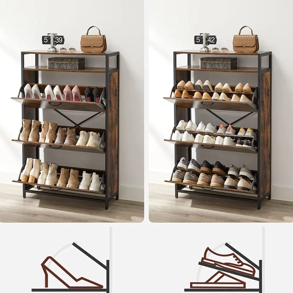 Discount SONGMICS Meuble à chaussures 3 cases