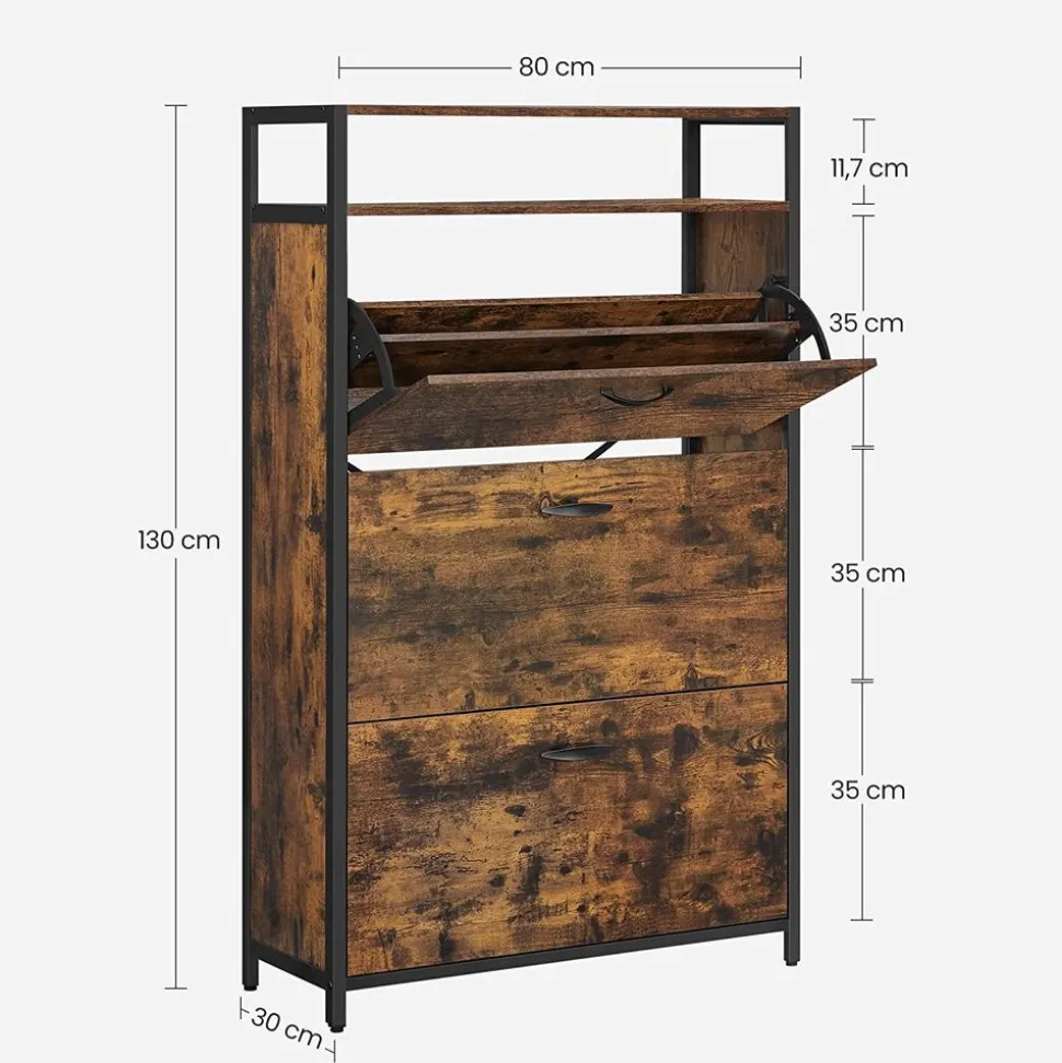 Discount SONGMICS Meuble à chaussures 3 cases