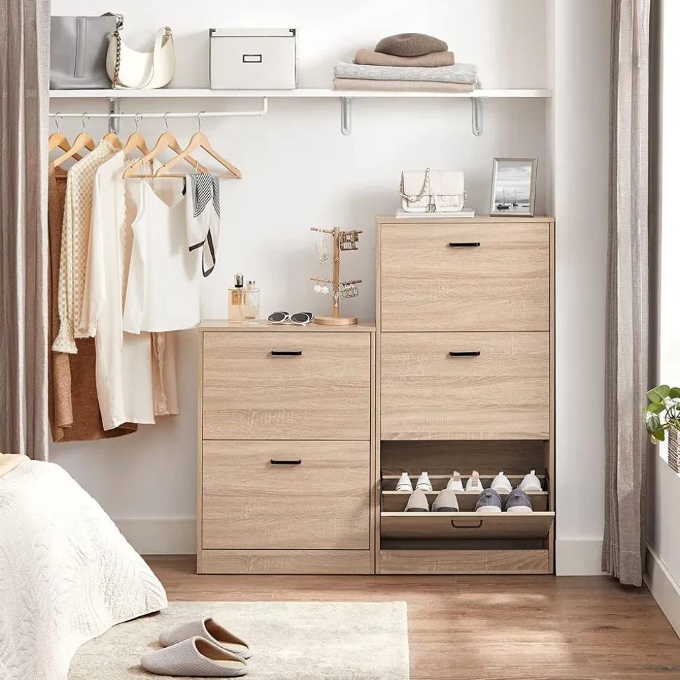 Cheap SONGMICS Meuble à chaussures 2 casiers