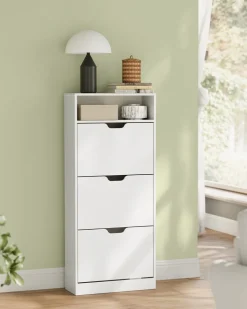 Best Sale SONGMICS Meuble à chaussures 3 portes battantes marron rustique