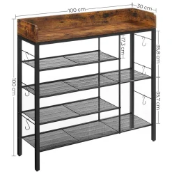 Discount SONGMICS Meuble à chaussures industriel Blanc