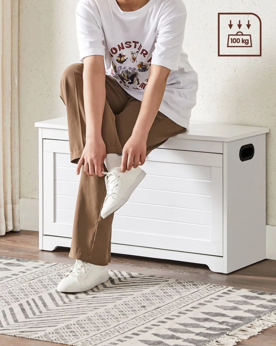 Clearance SONGMICS Meuble à chaussures rangement 3 niveaux avec portes aspect rotin étagère réglable en hauteur pieds en acier beige chêne