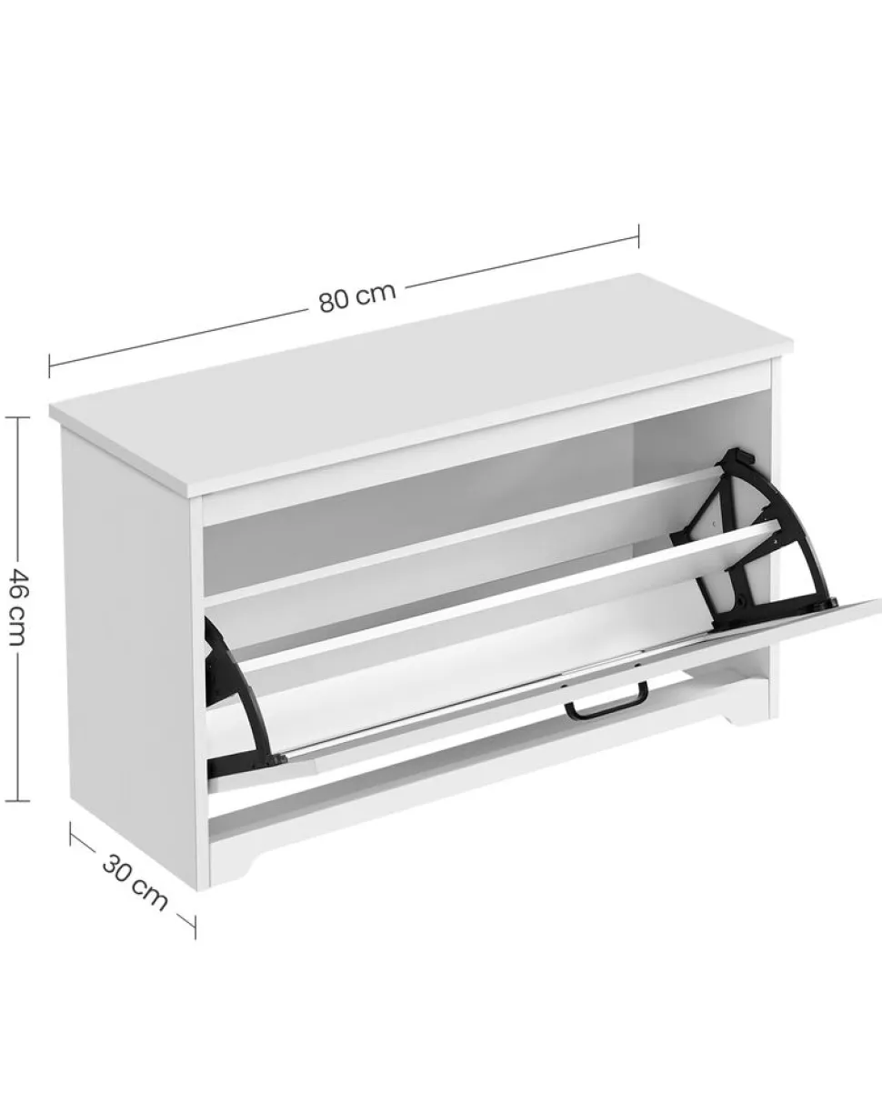 Clearance SONGMICS Meuble à chaussures rangement 3 niveaux avec portes aspect rotin étagère réglable en hauteur pieds en acier beige chêne