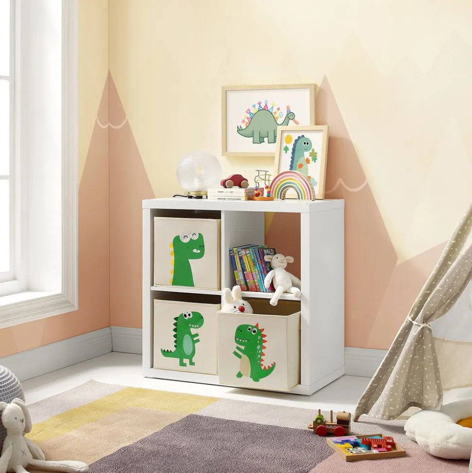 New SONGMICS Meuble à jouets 4 niveaux Rose