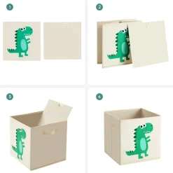 New SONGMICS Meuble à jouets 4 niveaux Rose