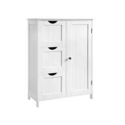 New SONGMICS Meuble avec 3 tiroirs Blanc