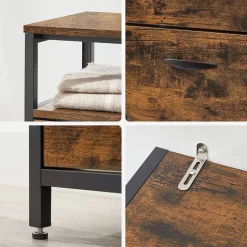 Cheap SONGMICS Meuble chaussures 4 cases Brun Vintage Noir