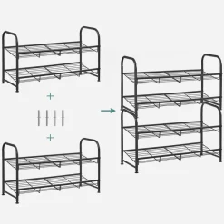 Sale SONGMICS Meuble chaussures 2 niveaux Noir