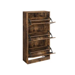 Flash Sale SONGMICS Meuble chaussures 3 niveaux Brun Vintage Noir