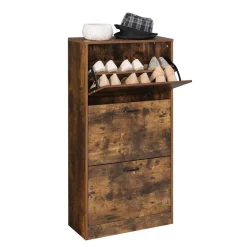 Flash Sale SONGMICS Meuble chaussures 3 niveaux Brun Vintage Noir