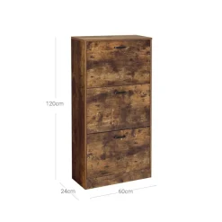 Flash Sale SONGMICS Meuble chaussures 3 niveaux Brun Vintage Noir