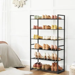 Fashion SONGMICS Meuble chaussures 6 niveaux Blanc