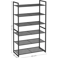 Fashion SONGMICS Meuble chaussures 6 niveaux Blanc