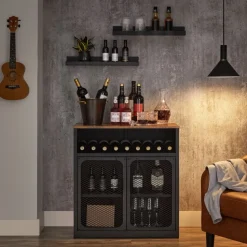 Sale SONGMICS Meuble cuisine grillagé Noir