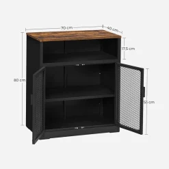 Sale SONGMICS Meuble cuisine grillagé Noir