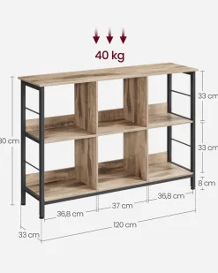 Online SONGMICS Meuble de rangement 2 niveaux 6 cubes marron camel