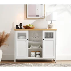 Clearance SONGMICS Meuble de rangement boisé Blanc