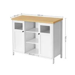 Clearance SONGMICS Meuble de rangement boisé Blanc