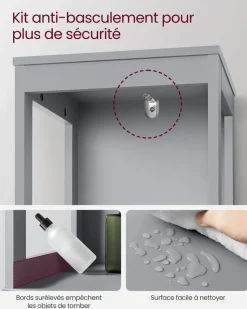 Outlet SONGMICS Meuble de rangement fin Blanc