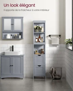 Outlet SONGMICS Meuble de rangement fin Blanc