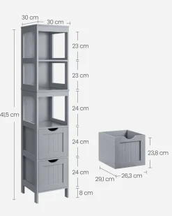 Outlet SONGMICS Meuble de rangement fin Blanc