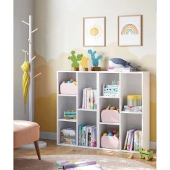 New SONGMICS Meuble de rangement haut Blanc