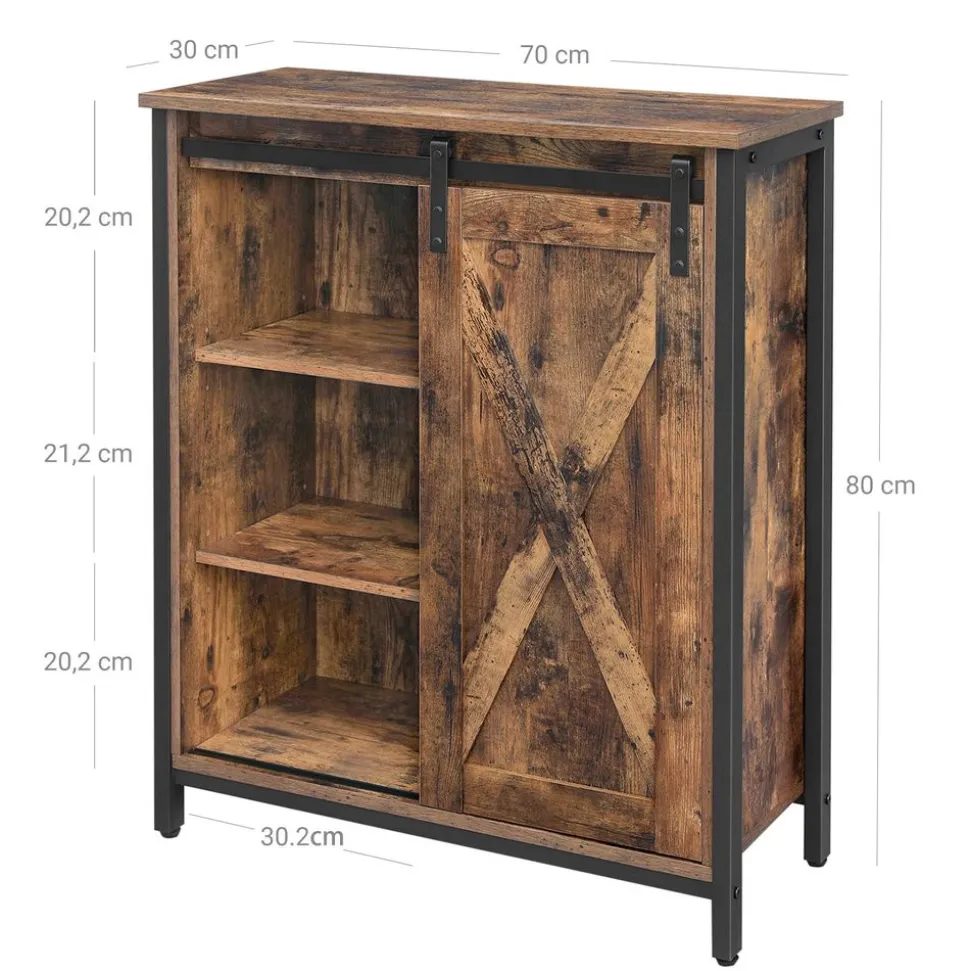 Discount SONGMICS Meuble de rangement industriel Brun Vintage Noir