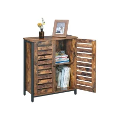 New SONGMICS Meuble de rangement industriel Marron + Noir