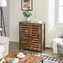 New SONGMICS Meuble de rangement industriel Marron + Noir