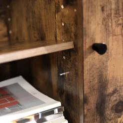 Cheap SONGMICS Meuble de rangement verre trempé Brun Vintage Noir