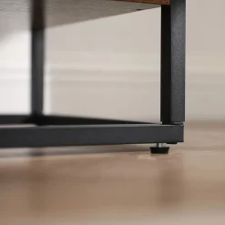 Cheap SONGMICS Meuble de rangement verre trempé Brun Vintage Noir