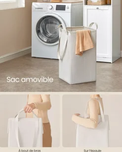 Cheap SONGMICS Meuble de salle de bain 40 x 40 x 80,2 cm Blanc Nuage