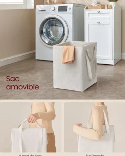 Cheap SONGMICS Meuble de salle de bain 30 x 60 x 100 cm blanc nuage