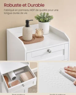 Cheap SONGMICS Meuble de salle de bain 30 x 60 x 100 cm blanc nuage