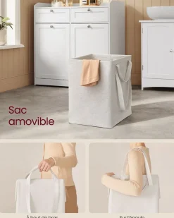 Cheap SONGMICS Meuble de salle de bain 30 x 60 x 100 cm blanc nuage