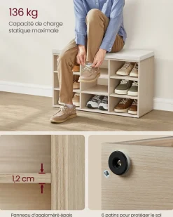 Shop SONGMICS Meuble d’Entrée avec Siège