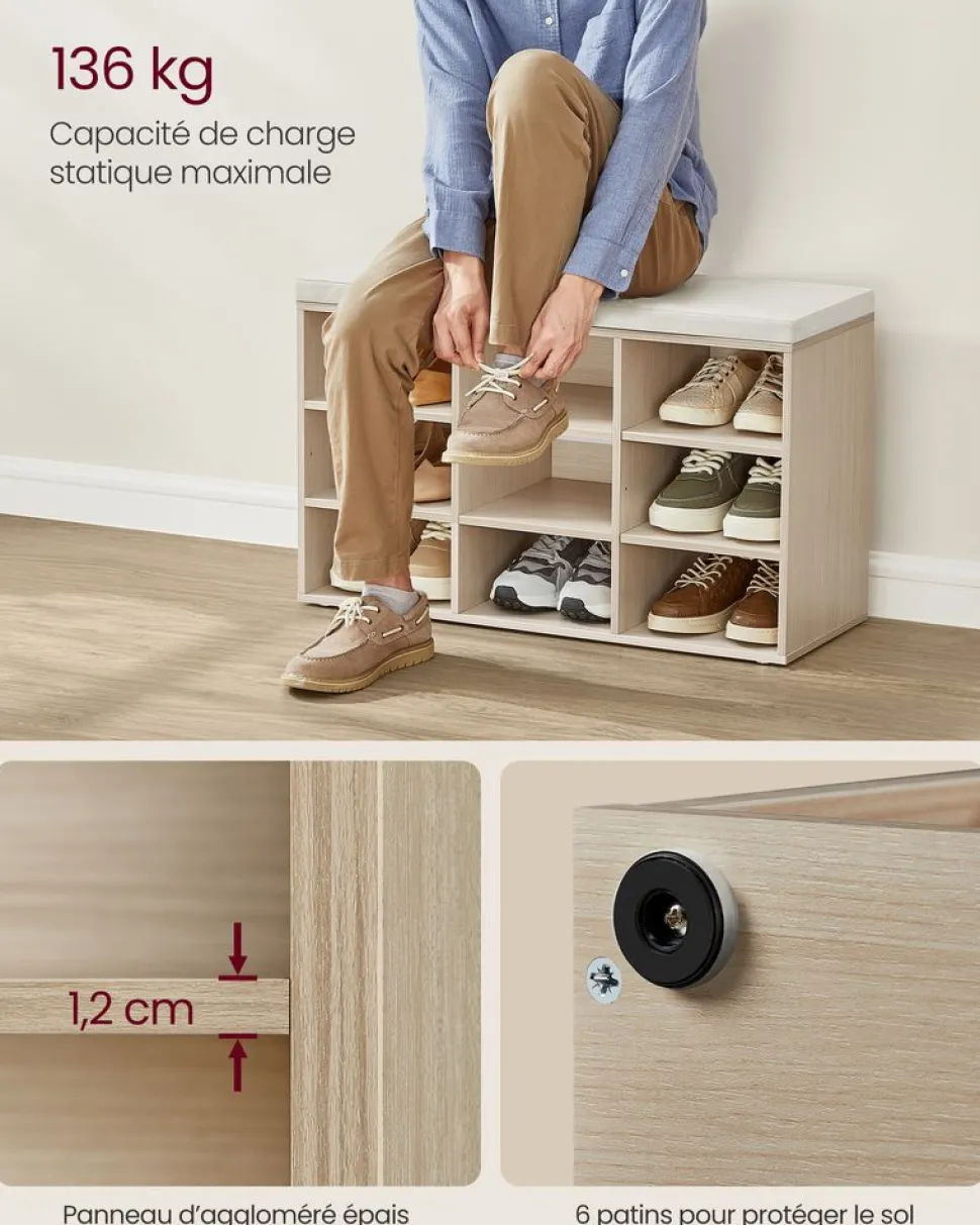 Shop SONGMICS Meuble d’Entrée avec Siège